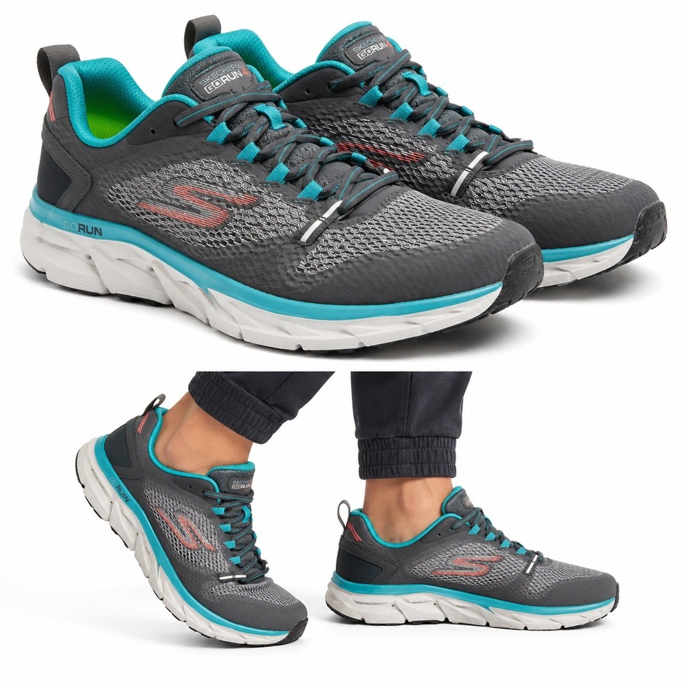 Skechers Shoes Mens 11 Grey GoRun Ultra 4 Trail Running Sneakers 54111 Charcoal